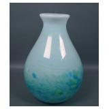 Fenton /Dave Fetty Caribbean Blue Art Glass Vase