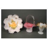 Three Vintage Fenton Crest Items
