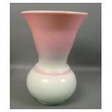 Fenton Glossy Green Burmese Flared Vase
