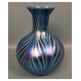 Dave Fetty Favrene Pulled Feather Art Glass Vase