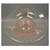 Fenton Depression Pink Triple Dolphin Console Bowl