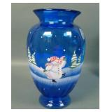 Fwnron Cobalt Blue Jolly Snowman Vase