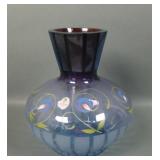 Fenton Mulberry Floral Decorated Vase