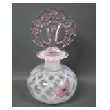 Fenton French Opal Diamond Optic Decorated Perfume
