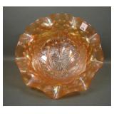 Fenton Marigold Stretch Butterfly & Tulip Bowl