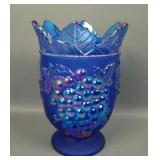 1998 Northwood Glass Blue Grape & Cable Vase