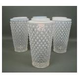 7 Vintage Fenton French Opal Hobnail Tumblers
