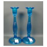 Fenton Celeste Blue # 649 Candlesticks