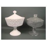 Two Fenton Covered Candy Dishes