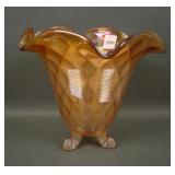 Fenton iridised Diamond Optic Ruffled Ftd Vase
