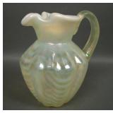 Fenton Topaz Opal Curtain Optic Small Pitcher