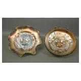 Two Fenton Aqua Acorn Bowls