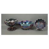 Three Piece Contemporary Carnival Glass Lot