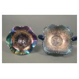 Two Piece Blue Fenton Carnival Glass Lot