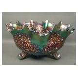 Fenton Blue Orange Tree Ftd Rufled Fruit Bowl