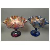 2 Fenton Small Persian Medallion Ruffled Compotes