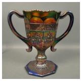 Fenton Blue Orange Tree Loving Cup