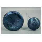 Two Carnival Glass Hatpins