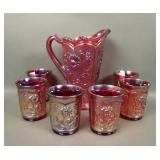 Imoerial IG Red Field Flowers 7 Pc Water Set