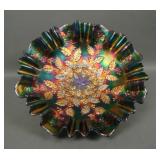 Fenton Blue Holly 3/1 Edge Bowl