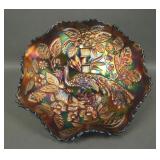 Fenton Blue Peacock @ Urn Ruffled Bowl