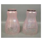 Two Lt Amethyst Iridised Interior Panel Cut Lamp