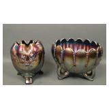 Two Northwood Purple Rose Bowls
