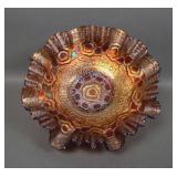 Fenton Amethyst Captive Rose 3/1 Edge Bowl