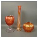 Three Piece Carnial Glass Lot