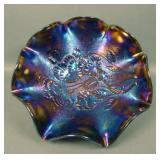 Imperial Purple Pansy Ruffled Bowl