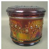 Fenton Amethyst Orange Tree Covered Powder Jar