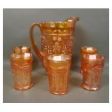 Fenton Marigold Butteryfly & Berry 6 Pc Water Set