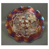 Fenton Amethyst Grape & Cable Ball Ftd Plate