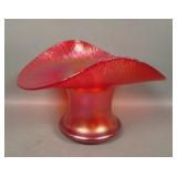 German Red Poschinger Art Glass Large 2 Sided Hat