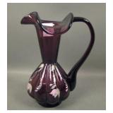 Fenton Royal Purple Decorated Ewer