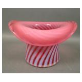 Fenton Cranberry Opal Soiral Optic 2 Sided Hat