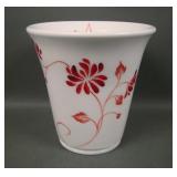 Fenton Milk Glass Decorated Flip Vase