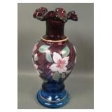 1996 Fenton Chairman of the Board Mullberry Vase