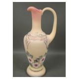 Fenton Satin Burmese Decorated Ewer