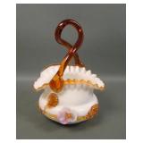 Stevens & Williams Custard Decorated Basket