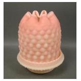 Fenton Burmese Hobnail Fairy Lamp