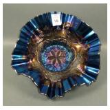 Dugan Purple Six Petal Crimped Edge Bowl