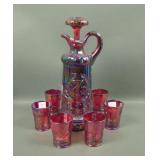 Fenton HOACGA Red G&C Goodluck Decanter Set