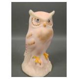 Fenton Satin Burmese Decorated Owl Figure