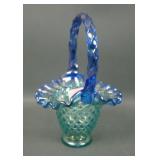 Fenton Iridised Hobnail Sea Mist Green Basket