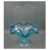 Fenton Green with Cobalt Crest Tranquility Basket