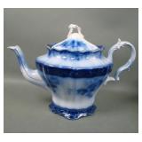 Henry Alcock & Co Flow Blue Touraine Tea pot