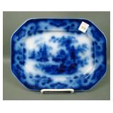Samual Aycock English Flow Blue "Sobraon" Platter