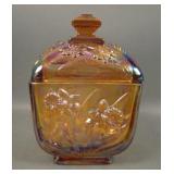 Fenton Autumn Gold Iridised Daffodil Covered Box