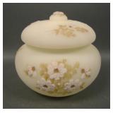 Vintage Fenton Decorated Custard Powder Jar